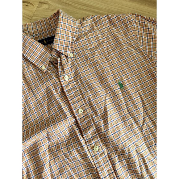Polo Ralph Lauren Other - Polo Ralph Lauren Shirt Mens XL Multicolor Plaid Long Sleeve Button Down Orange